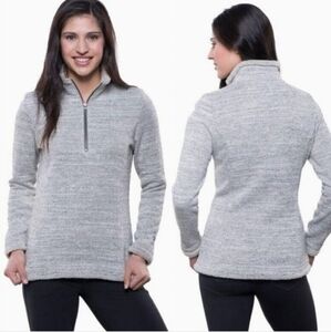 Kuhl Alaska Quarter Zip Pullover Vneck Gray Womens Small